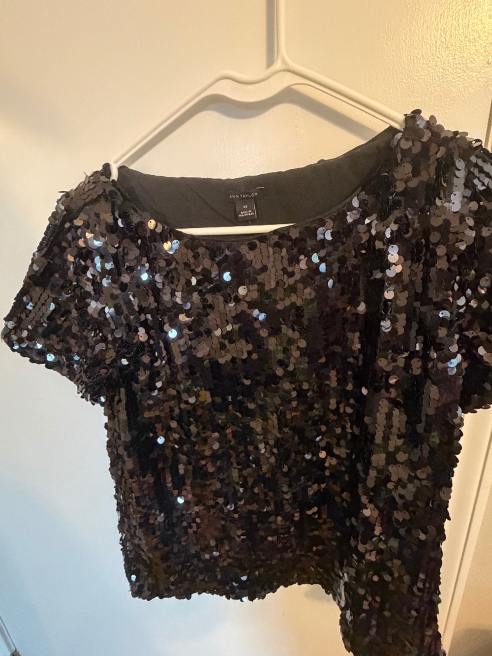 Black Sequin Shirt - Ann Taylor NWT XS